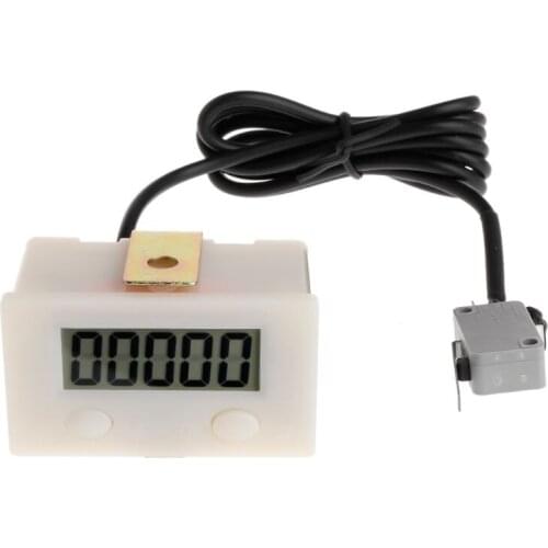 Digital 5 Digit LCD Electronic Punch Counter With Microswitch Reset Pause Button W329