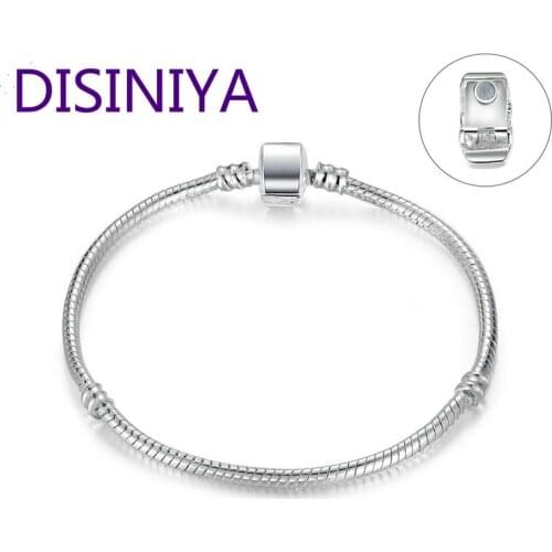 DISINIYA High Quality Wholesale Silver Color Basic Snake Chain Magnet Clasp for Charm Bracelet Beads & Jewelry Making PA9010