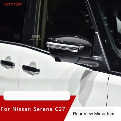 For Nissan Serena C27 2017 2018 2019 2020 Rearview Mirror Trim Reflective Rearview Mirror Bright Strip