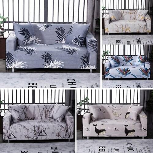 Floral Printed Elastic Sofa Covers Stretch All-inclusive Slipcovers for Living Room Sectional Couch Cover 1/2/3/4 Seater