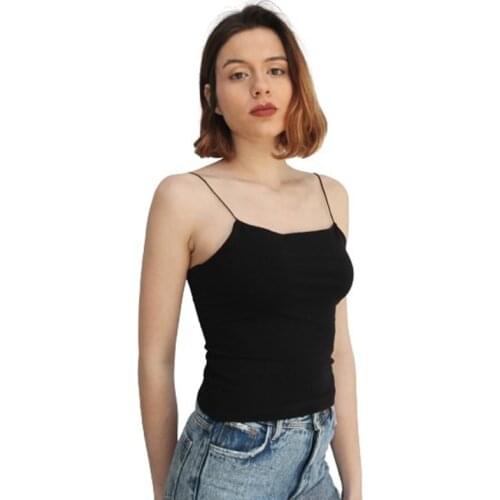 Brosse RB7300J Sleeveless Cotton Strappy Bustiers Summer Dress Crop Top Sexy T Shirt Women T-Shirts Tops Y2k Tanks Blouses Tees