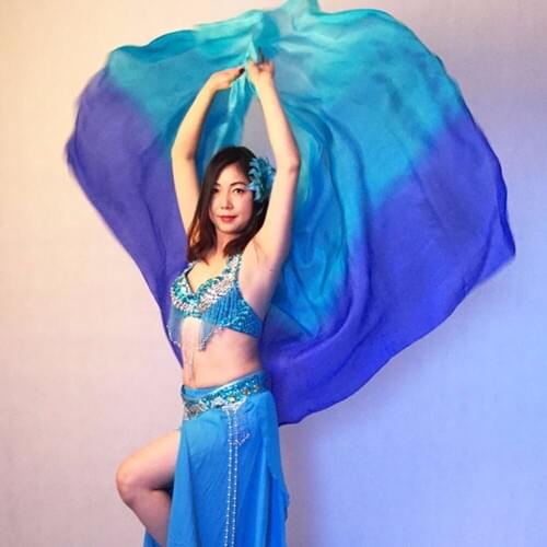 Classical Belly Dance Hand Spun Yarn For Ladies 100% Silk Veil Women Vary of Color Yarn Ballroom Professional Accessories 10430