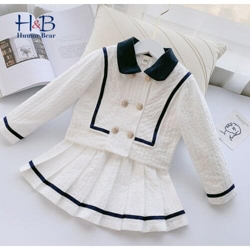 Humor Bear Girls Clothing Set 2021 Spring Summer College style Long Sleeve Top +Skirt Sweet 2pcs Toddler Kids Clothes