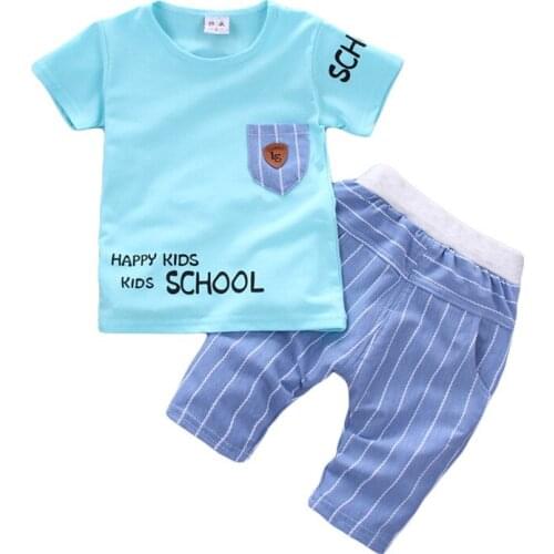 New Summer Baby Boys Clothes Suit Children Girls Letter T Shirt Shorts 2Pcs/sets Toddler Casual Costume Infant Kids Tracksuits