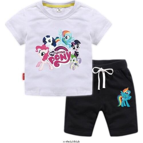 Summer Baby Boy Tracksuit Cotton T-shirt + Pants 2pcs Kids Girls Clothing Sets My Little Sports Suits Childrens Clothes Set