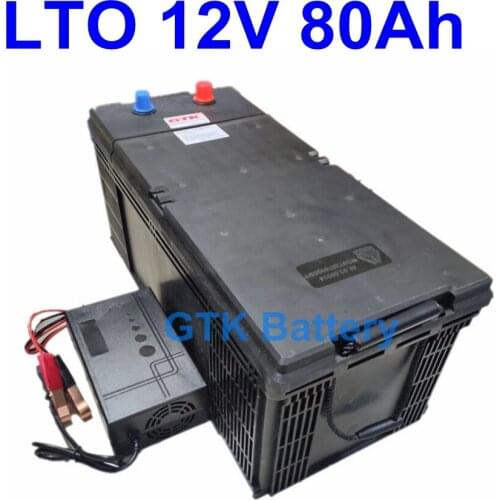 LTO 12V 80Ah lithium titanate Battery Pack for Boat marine EV RV car camper yacht electric vehicle tolling motor + 10A charger