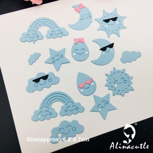 DIE CUT METAL CUTTING DIES cut moon sun star cloud happy weather Scrapbook paper craft album card punch knife art cutter die