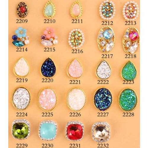 A lot of Luxury 3D Alloy Nail Art Zircon Pearl metal manicure nail accessories DIY Nail Decoration Nail charms