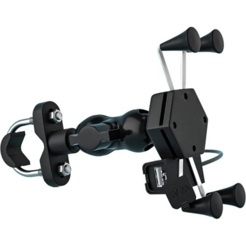 Motorcycle Mobile Phone Holder Rechargeable Double Tap Buckle Adjustable Electric Motorcycle Mobile Phone Holder