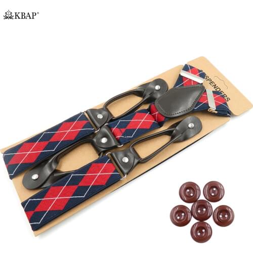 Mens Fashion Suspenders Leather Button End Elastic Tuxedo Y Back Suspenders Pant Braces for Men tirantes hombre para pantalones
