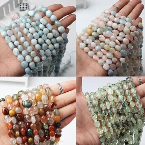 7-8x9-11mm Natural Opal Howlite Quartzs Aquamarines Aventurine Freeform Potato Beads For Jewelry Making Beads 15'' DIY Beads