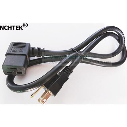 NCHTEK USA 3pin Nema 5-15P to IEC 320 C19 Left Angled 15A Power cord For UPS PDU About 1M/Free Shipping/1PCS