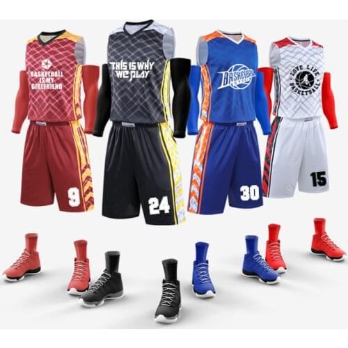 New boys adult basketball jerseys suit blank women basketball shirt shorts clothes men pockets basketball jerseys uniform custom