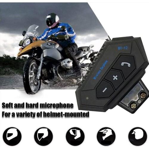 Motorcycle Bluetooth 4.2 Helmet intercom Wireless hands-free telephone call Kit Stereo Anti-interference Interphone Music Player