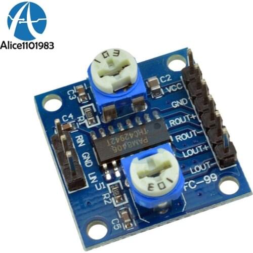 PAM8406 Digital Amplifier Board With Volume Potentiometer 5Wx2 Stereo M70 2 CH Two Channel Stereo 5V Power Supply Module Filter