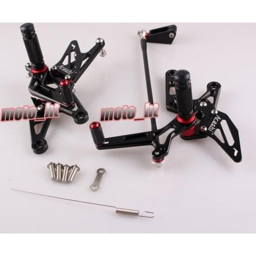GZYF CNC Motorcycle Rearset Rear Set Footpegs Adjustable For YAMAHA YZF R1 2007 2008 Black 07 08