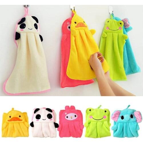 Baby Nursery Hand Towel baby bath towels Toddler Soft Plush Cartoon Animal Wipe Hanging Bathing Towel For Child baby Towel cute