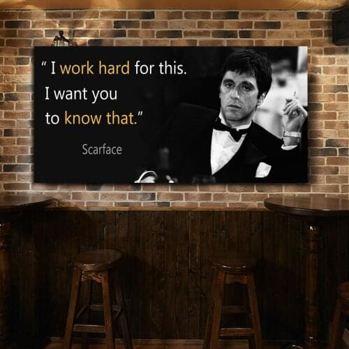 Movie Print Tony Montana Portrait Wall Picture Canvas Painting Wall Art Picture for Living Room Home Decor (No Frame)