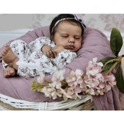 Realistic Doll Kit 20 Inch Unpainted Unfinished Newborn Sleep Baby Lifelike Body Soft Vinyl Accessories 69HE