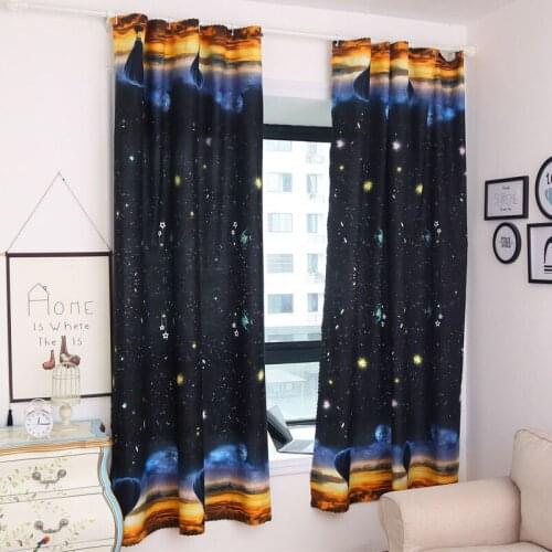 1pcs Bay Window Thin Section Perforated Blackout Curtains Dormitory Bedroom Home Curtains Simple Modern Printed Textiles F8262