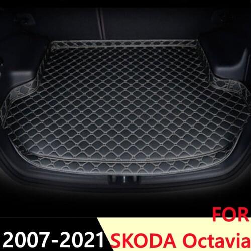 SJ High Side Custom Fit All Weather Car Trunk Mat Rear Cargo Liner Cover Carpet Pad Fit For SKODA Octavia 2007 2008 2009-2021