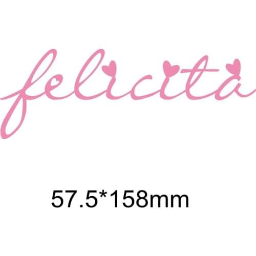 Special Heart French Words Felicita Happiness Metal Cutting Dies Making Cards New Supply Dies Scrapbooking Paper Hollowed 2019