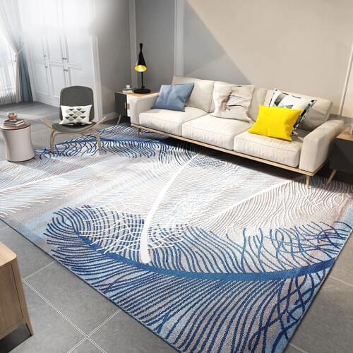 Mediterranean Feather Pattern Modern Carpets For Living Room Home Rug Bedroom Bedside Carpet Parlor Large Rugs Floor Mat Nordic