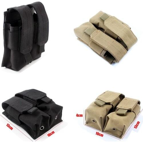 Tactical Pistol Double Magazine Pouch Molle Clip Military Airsoft Mag Holder Bag Hunting Accessories and Flashlight bag
