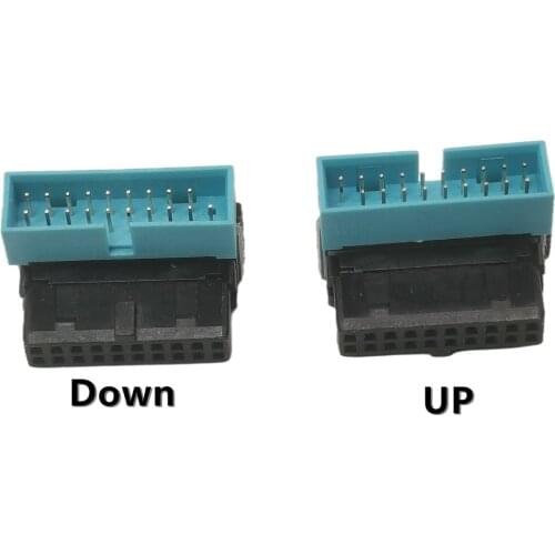 USB 3.0 20pin Male To Female Extension Adapter Up Down Angled 90 Degree For Motherboard Mainboard