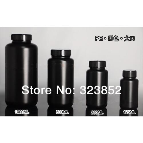 Amber Plastic Reagent Bottle PE Storage Wide Mouth Bottles UV Light Proof Bottle RoHs Approved 500ml Pack 2