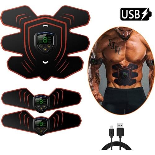 EMS Abdominal Muscle Trainer Stimulator Vibration Fitness Massager Home Gym Belly Leg Electrostimulation Workout Training Gear