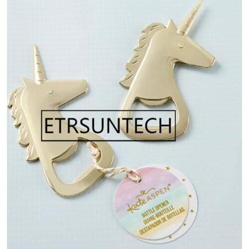 100pcs Gold Unicorn Bottle Opener Unicorn Shape Design Beer Bottle Opener Wedding Birthday Party Gift Fashion Accessories