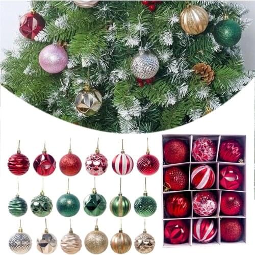 12PCS Christmas Balls Christmas Tree Decoration Ornaments Childrens Gifts Christmas Party Home Decoration