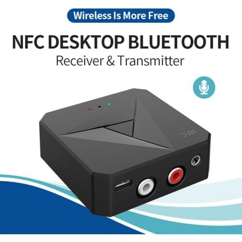 2 in 1 NFC Bluetooth Receiver Transmitter with 3.5mm Jack RCA Port Car Adapter