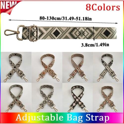 3.8Cm Adjustable Fashion DIY O Bag Handbags Women Backpack Crossbody Jacquard Wide Nylon Bag Belt Bag Strap