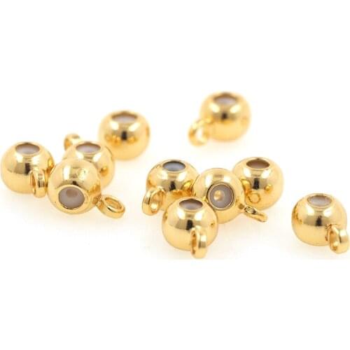 5PCS Gold Color Copper Rubber Spacer Beads Pendants Connector Charms Jewelry Findings Accessories