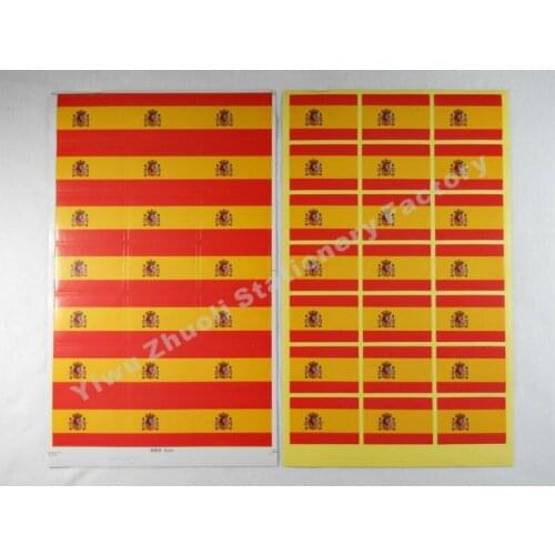50 sheets/lot ) Spain Flag Stickers Free Shipping Paper