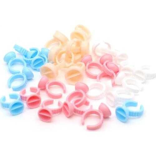 500 Pcs Disposable Tattoo Pigment Rings, Nail Art Eyelash Extension Glue Rings Cups Holder Adhesive Makeup Rings Palette Negemel