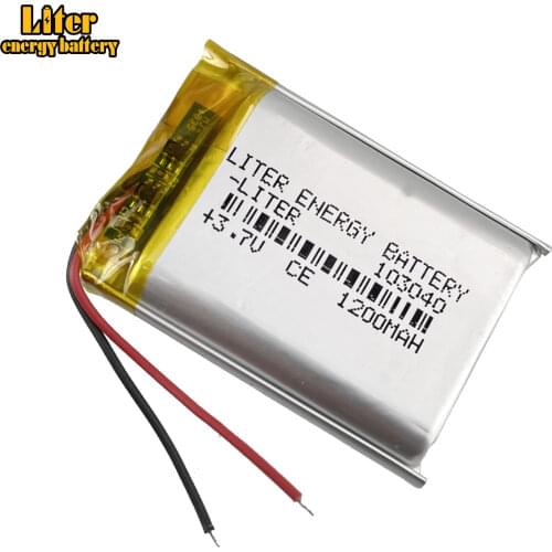 3.7V 1200mAh 103040 Lithium Polymer LiPo Rechargeable Battery For MP3 MP4 GPS PSP mobile video game PAD E-book Tablet
