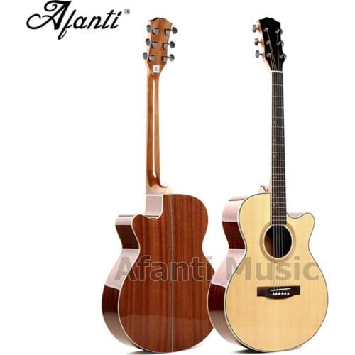 Afanti Music high quality 40 inch Spruce top / Sapele Back & Sides Acoustic guitar (WY-065)