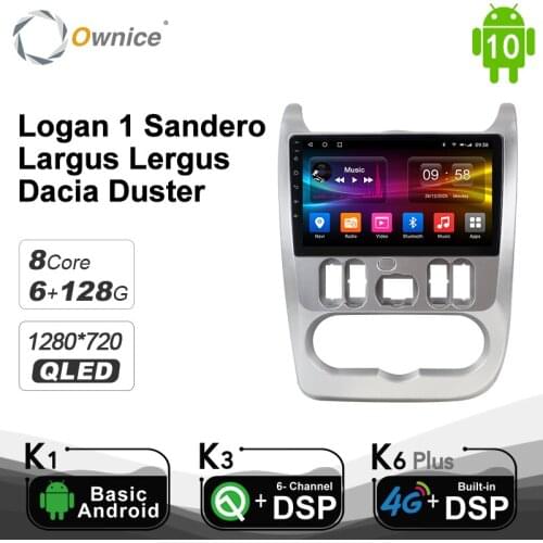 Carplay PX6 Android10.0 Car DVD Player For Renault Logan 1 Sandero Dacia Duster 2009-2017 Lada Largus Lergus 2012-2020 GPS Radio