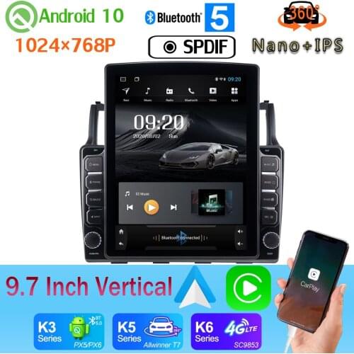 Android auto Nano+IPS 9.7" Vertical Tesla Android 10.0 Car Media Radio GPS PX6 4+64G For Geely EC7 Emgrand 2014-2016 360 Camera