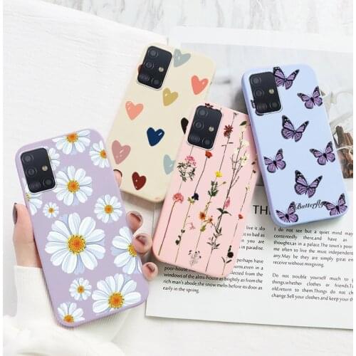 For Samsung Galaxy A51 Case 4G Soft TPU Silicon Cover For Samsung A 51 a51 A515F A515 4G 6.5" Love Heart Protevtive Bumper Coque