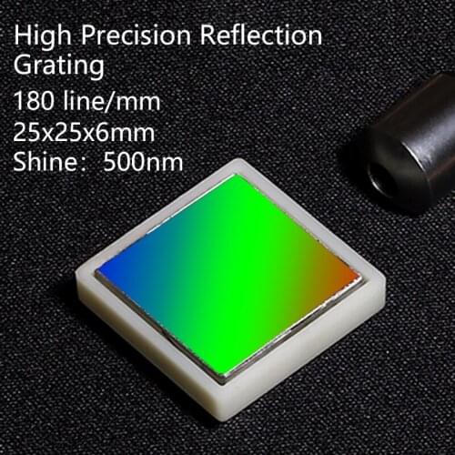Diffraction gtating Plane reflection grating optical element Spectroscopic analysis grates 180 lines 25x25x6mm shine 500nm