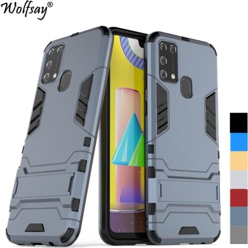 For Cover Samsung Galaxy M21 Case Bumper Hybrid Stand Silicone Armor Phone Case For Samsung M21 Cover For Galaxy M21 6.4 inch