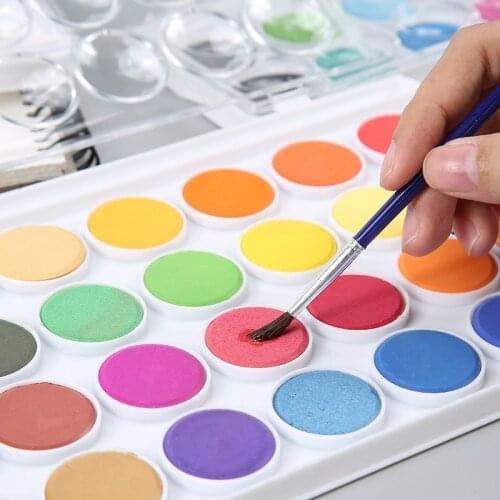 36 Colors Beginners Gouache Pigment Watercolor Paint Powder Set Solid Water Color with Brush Pen for Professional Art Supplies