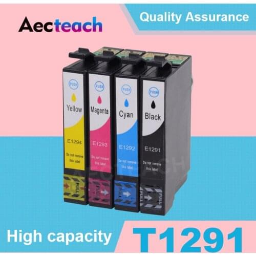 Aecteach T1291 129XL T129 12 XL Full Ink Cartridge Compatible for SX438W SX440W SX445W SX525WD SX535WD SX620FW BX925FW Printer