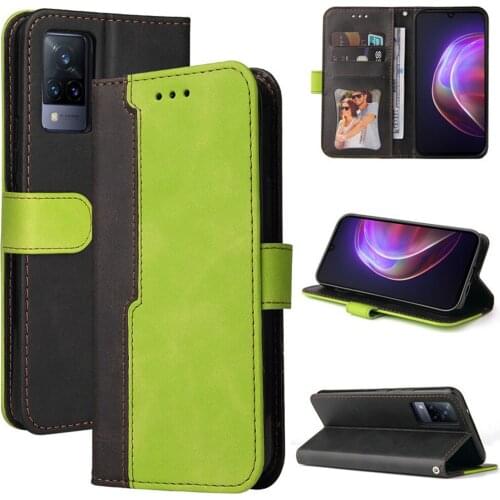 For VIVO V21 5G 4G 2021 Flip Leather Wallet Case VIVO V21 V 21 Retro Magnetic Card Slot Business Cover for VIVO V21 Stand Case