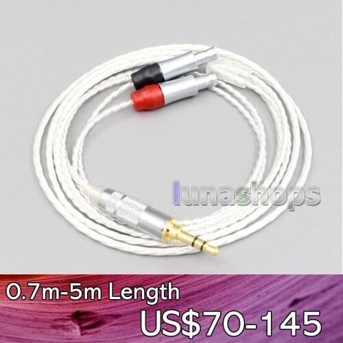 LN006620 Hi-Res Silver Plated 7N OCC Earphone Cable For Sennheiser HD800 HD800s HD820s HD820 Enigma Acoustics Dharma D1000