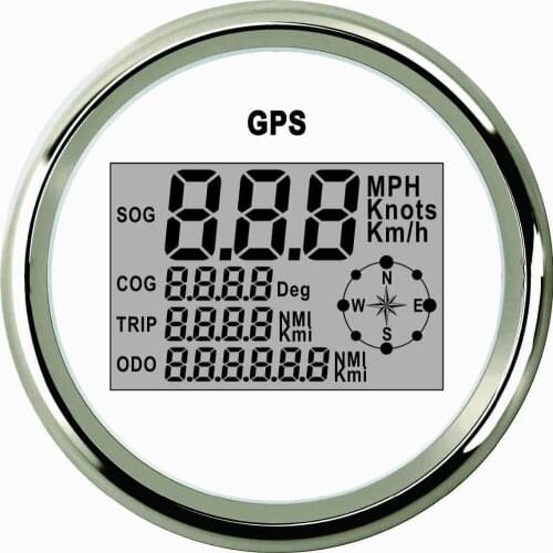 Boat Yacht 85mm Digital GPS Speedometer Odometer 0-999 knots 12V 24V With Backlight